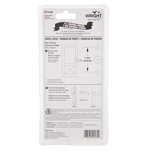 Wright Products - Free Hanging Screen and Storm Door Handle, Replacement Latch Handle for Screen and Storm Doors, No Lock-Out Technology, Easy Installation, Modern Design (Transitional, Black) - Image 3