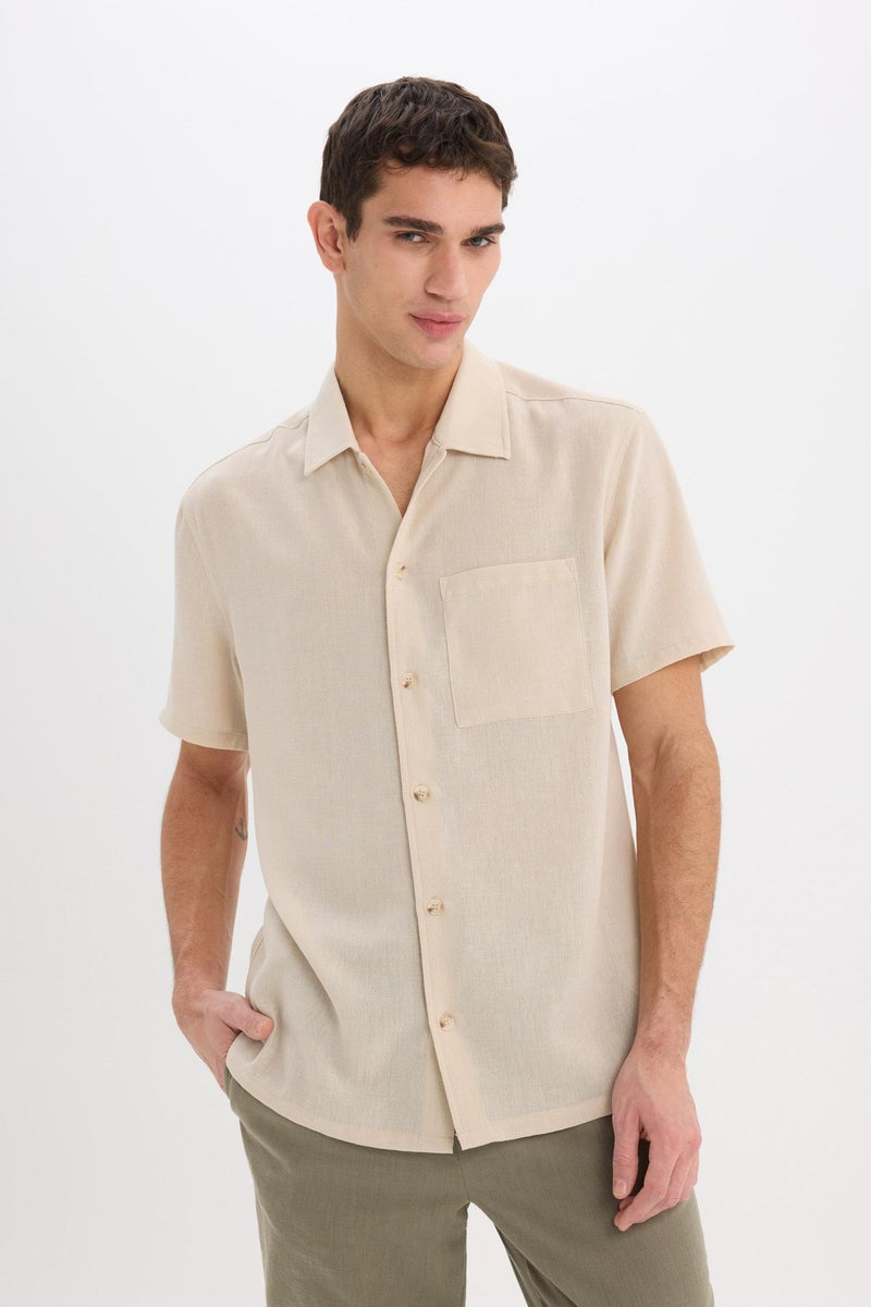 DeFacto Man Relax Fit Polo Collar Short Sleeve Shirt  - Image 3