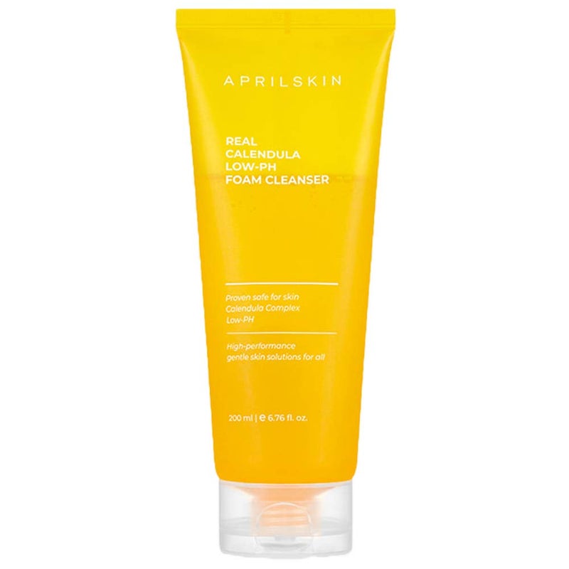 APRILSKIN Calendula Low pH Gel Cleanser | Vegan, Cruelty Free | Dry, Sensitive, Acne-Prone Skin| Gentle deep cleans with micro micellar bubbles | 6.76 oz | No sulfates and artificial fragrance - Image 1