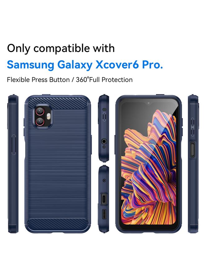 اس-توب جراب لهاتف Samsung Galaxy Xcover6 Pro مصنوع من ألياف الكربون المصقولة TPU - Image 2