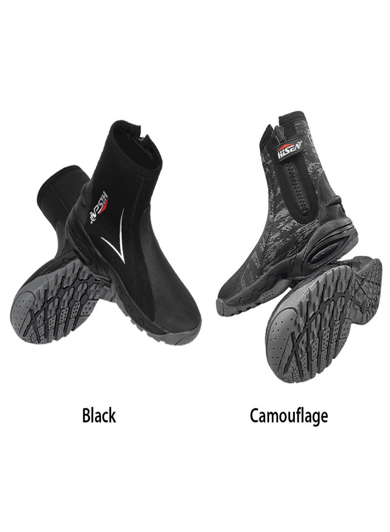 Hisea Dive Boots Wetsuit Boots 15mm Neoprene with Side Zipper Warm Anti-Slip for Men and Women Snorkeling Scuba Diving Paddle Boarding Fashion Dive Booties - Image 5