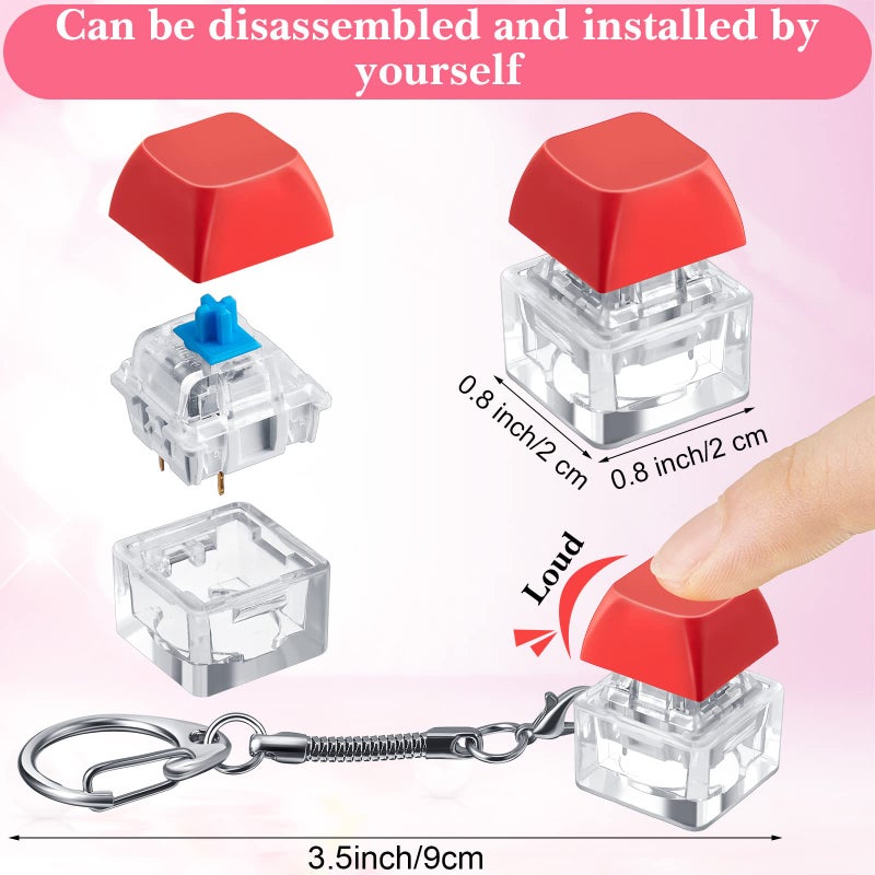 Nosiny 24 Pcs Keyboard Fidget Toys Keyboard Fidget Keychains for Adults Finger Stress Relief Keycap for Decompression Gifts(Fresh Color) - Image 2