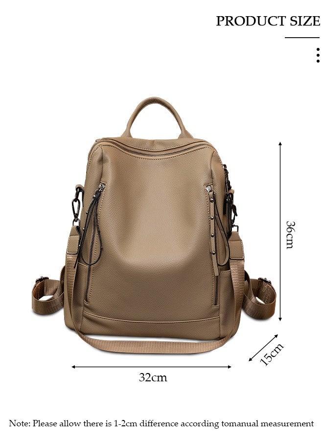 DUNISO Large Capacity Travel Backpack For Women Faux Leather School Backpack Anti Theft Double Shoulder Backpack For College Girls Students Black - Image 2