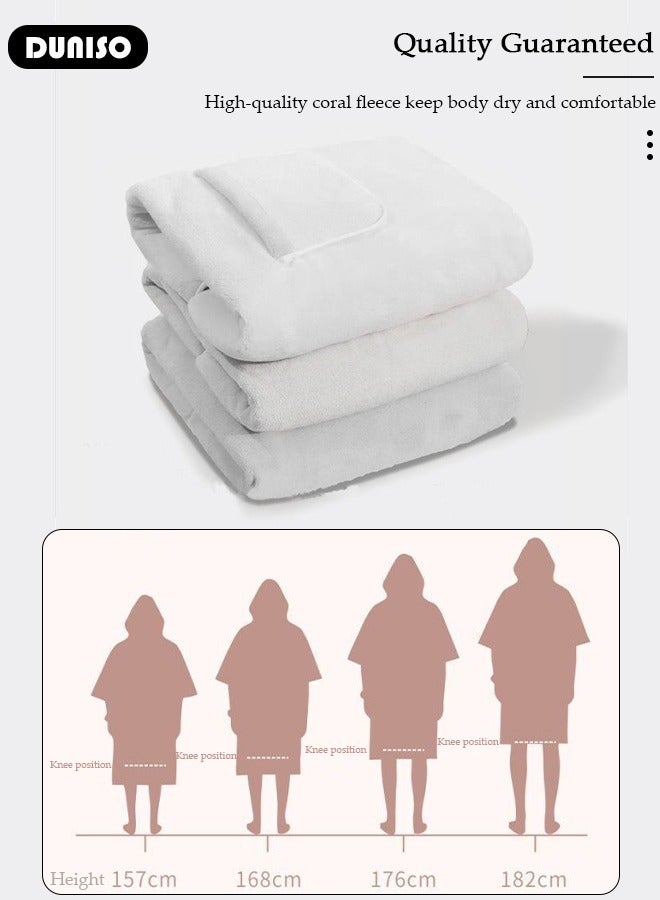 DUNISO Hooded Bathrobe for Women, Lightweight Soft Comfortable Fabric Sleepwear Knee Length Robe Night Non Shedding Sleepwear Women's Mid-Length Plush Bathrobe  - Image 3