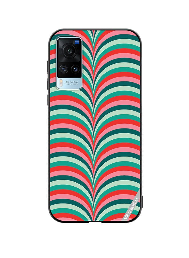 VR CREATIVE Protective Case Cover For Vivo X60 Strips Design Multicolour - Image 1