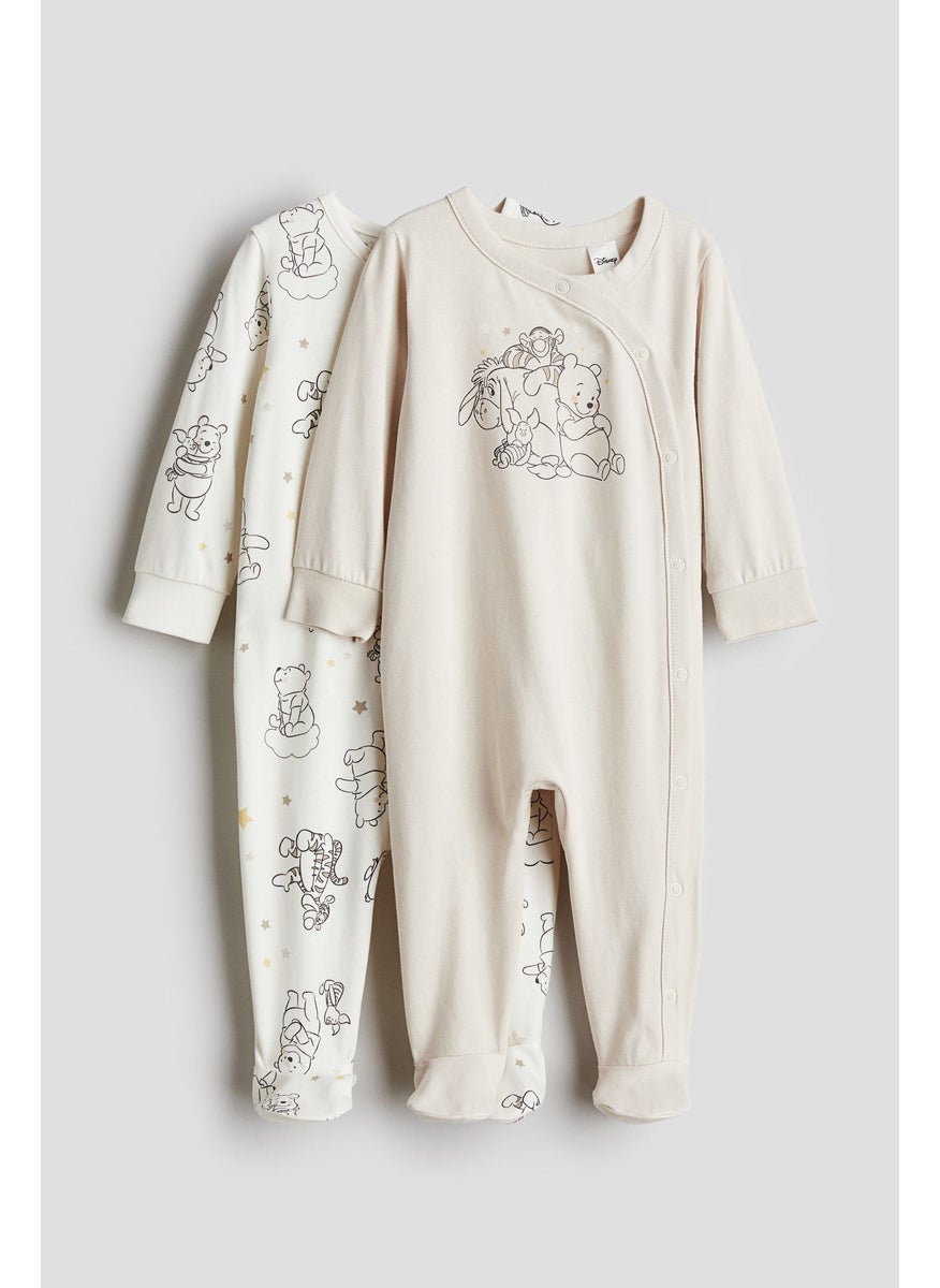 H&M 2-Pack Sleepsuits With Full Feet  - Image 1