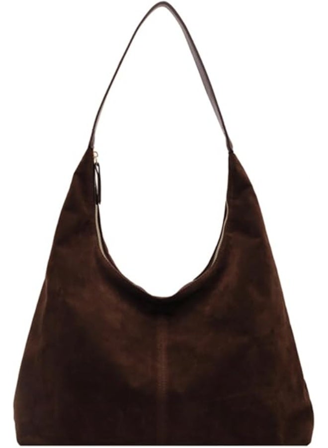 Arabest Women’s Trendy Suede Tote Bag Shoulder Bags For Women Fall Underarm Bag Winter Hobo Bag Work Purses Suede Travel Handbag - Image 1