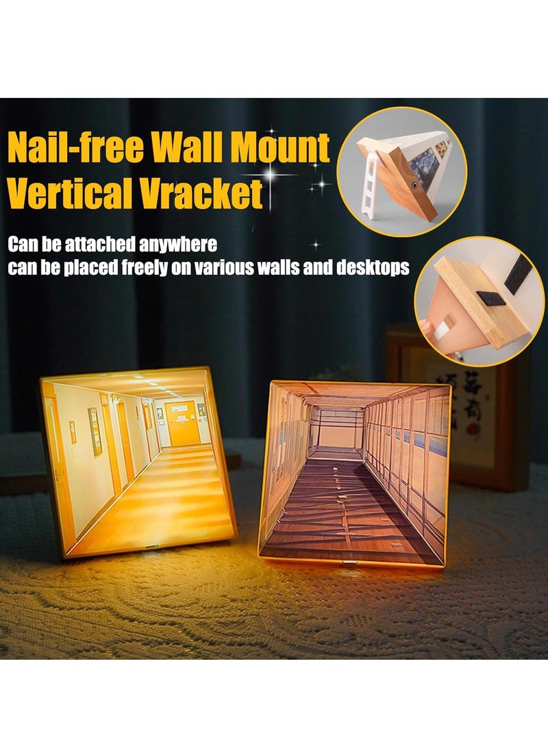 Generic 3D Naked Eye Vision Night Light, 3 Light Modes Touch Adjustment, Wall-Mounted Decorative Lamp, Creative Visual Illusion Table Lamp, Artistic LED Lamp Suitable For Corridor Walls, Home Decoration, Countertops (USB Powered)  - Image 3