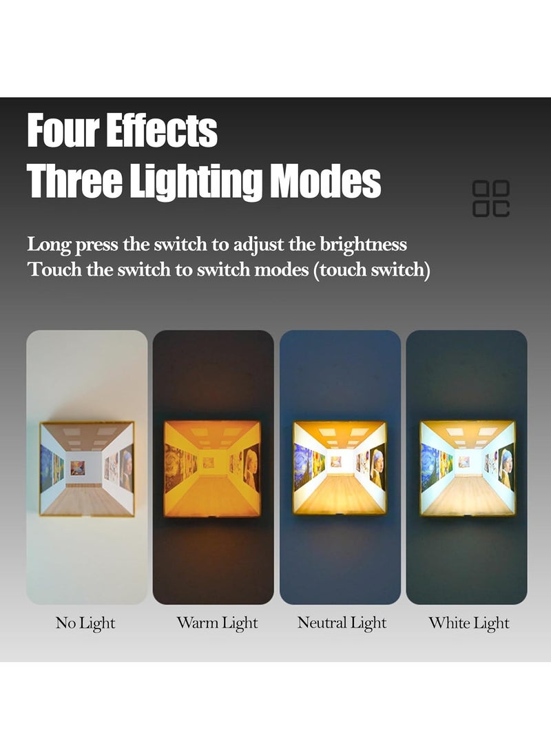 Generic 3D Naked Eye Vision Night Light, 3 Light Modes Touch Adjustment, Wall-Mounted Decorative Lamp, Creative Visual Illusion Table Lamp, Artistic LED Lamp Suitable For Corridor Walls, Home Decoration, Countertops (USB Powered)  - Image 2