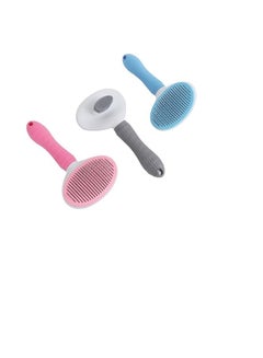 HAPPY PUSS Pet brush, cat and dog round comb; grooming Tool for short-haired and long-haired pets; removes loose hair & tangles. for shedding and grooming-pink color  - Image 5