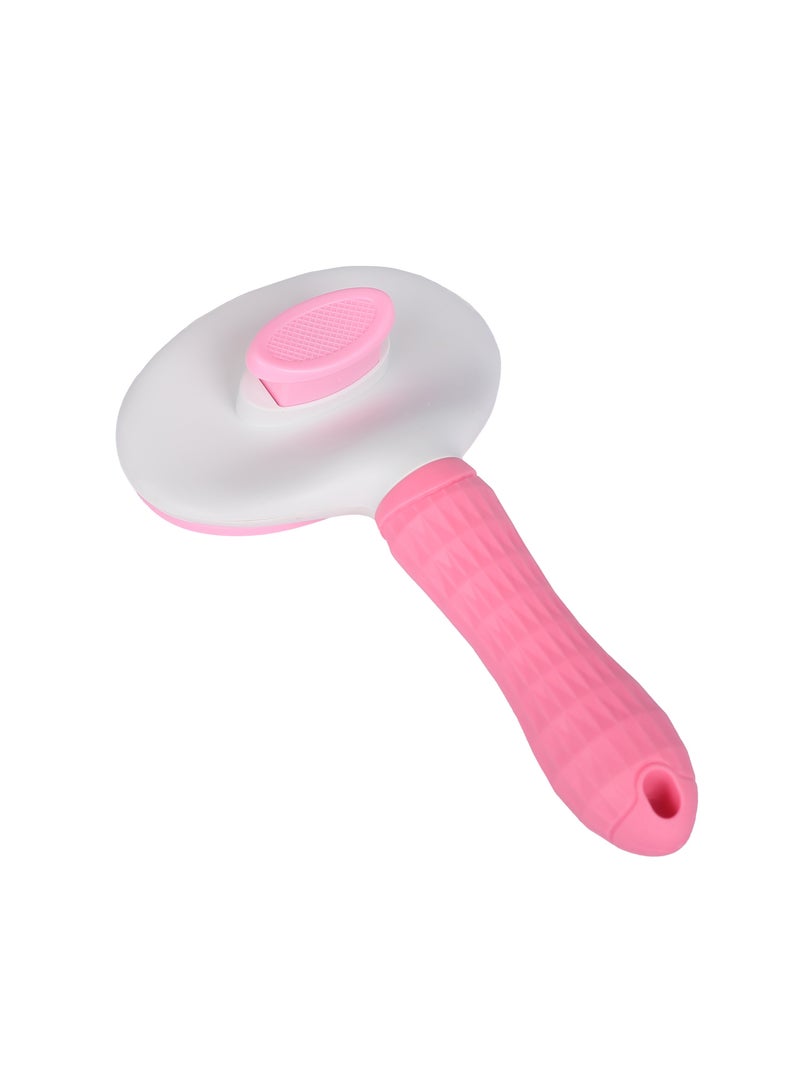 HAPPY PUSS Pet brush, cat and dog round comb; grooming Tool for short-haired and long-haired pets; removes loose hair & tangles. for shedding and grooming-pink color - Image 2