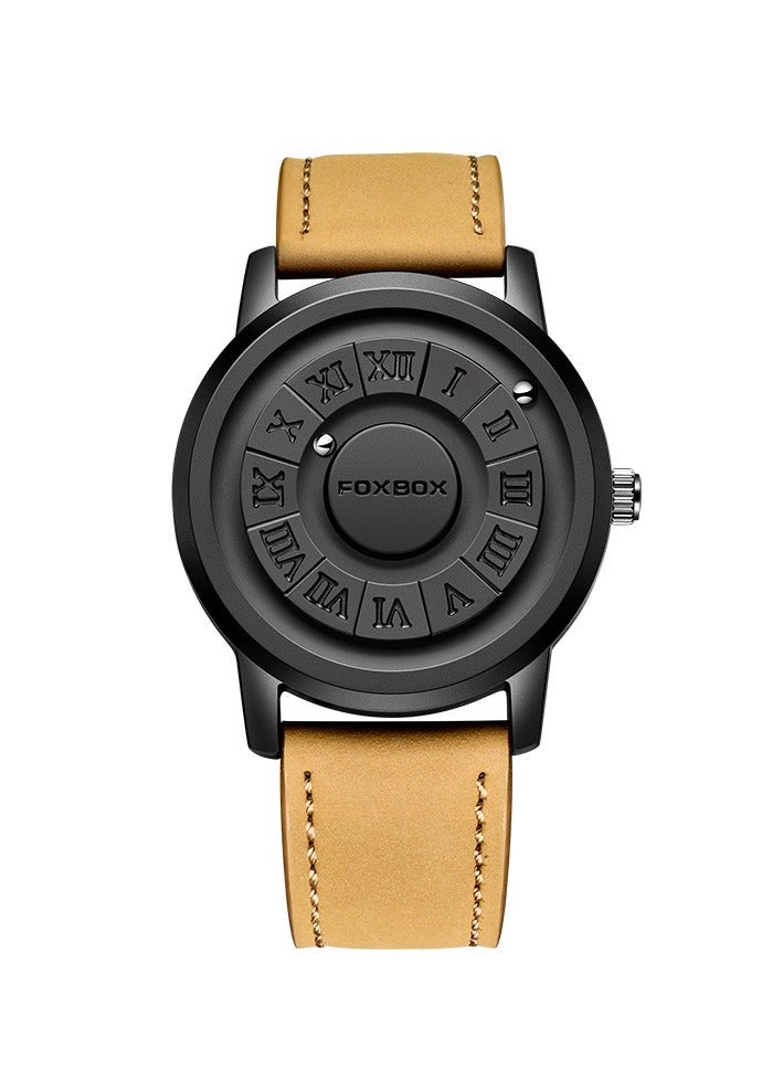 FOXBOX New Men's Creative Magnetic Scrolling Beads Quartz Watch for Men Waterproof watches - Image 1