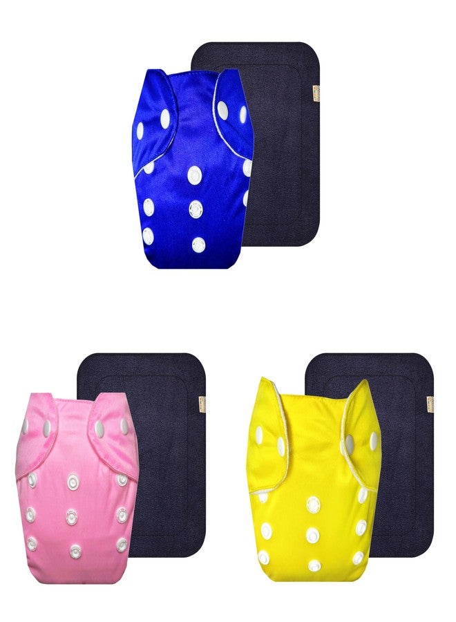 حفاضات قماشية دمبلدو لايت مع حشوة سوداء (عبوة من 3 قطع) | ناعمة ولطيفة | مانعة للتسرب | مناسبة للسفر | تغيير حفاضات بدون قلق | من 3 أشهر إلى سنتين | للجنسين - Image 1