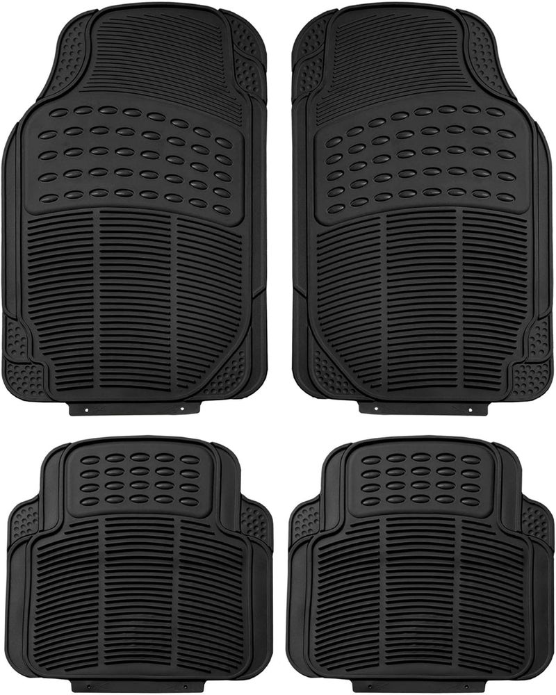 أف أتش جروب حصيرة أرضية لجميع الأحوال الجوية من FH Group موديل F11305BLACK، باللون الأسود، مكونة من 4 قطع (مجموعة كاملة قابلة للتقليم ومتينة للغاية) - Image 1
