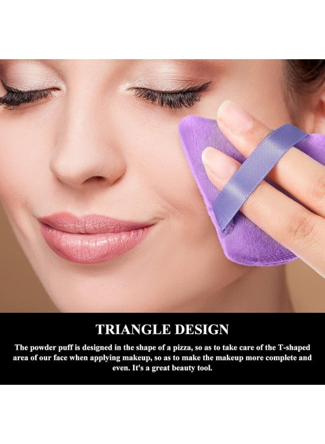 12 Pieces Powder Puff Triangle Face Makeup Cosmetic for Loose Powder – Soft, Washable, Reusable Foundation Sponge – Wet & Dry Mineral Makeup Tool for Face - Image 3