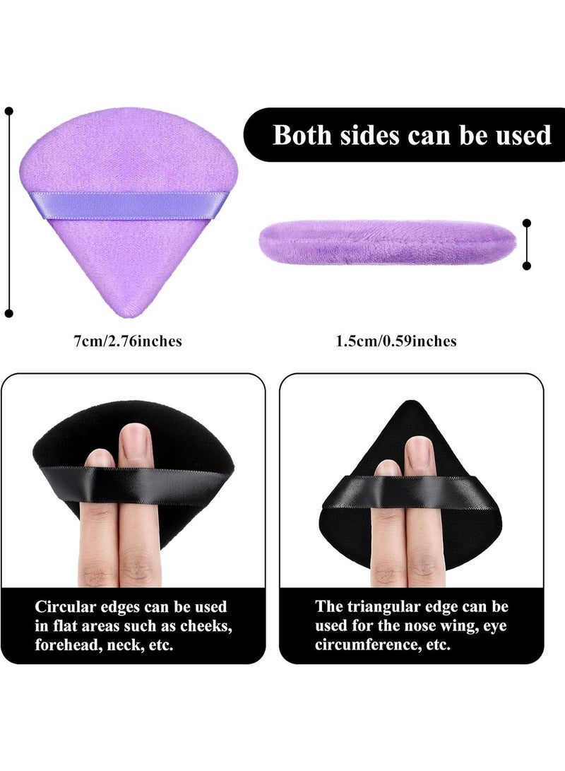 12 Pieces Powder Puff Triangle Face Makeup Cosmetic for Loose Powder – Soft, Washable, Reusable Foundation Sponge – Wet & Dry Mineral Makeup Tool for Face - Image 2