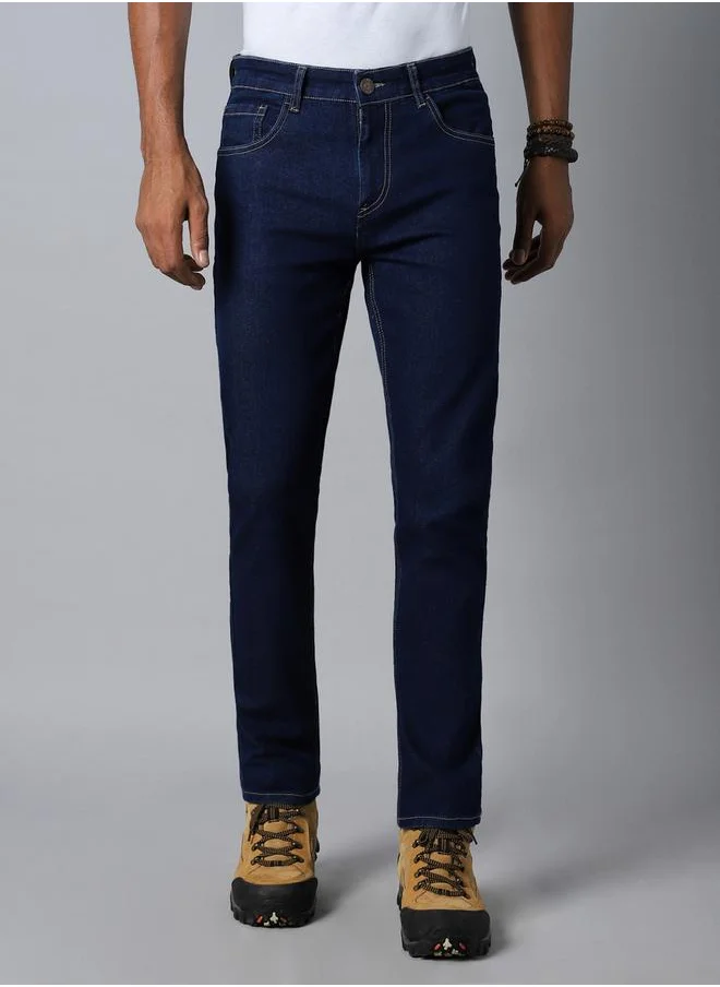 HIGH STAR Mid Rise Plain Regular Fit Jeans by Styli