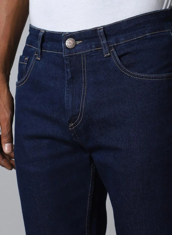 HIGH STAR HIGH STAR Mid Rise Plain Regular Fit Jeans