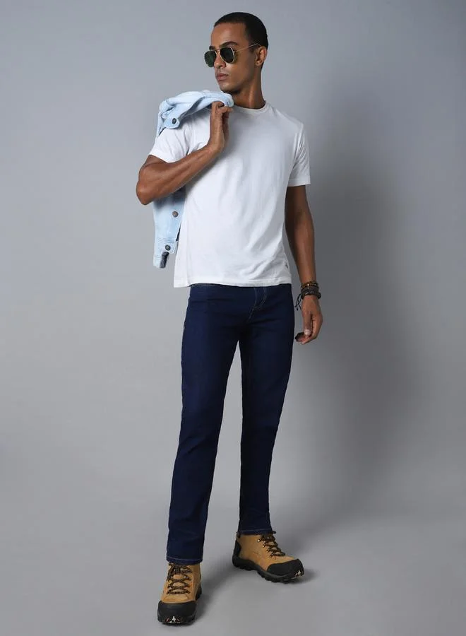 HIGH STAR HIGH STAR Mid Rise Plain Regular Fit Jeans