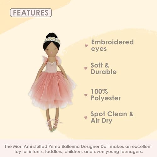 MON AMI Juliet The Prima Ballerina Stuffed Doll – 22 Inches | Plush Ballerina Doll for Girls | Use as Toy or Room Decor for Kids of All Ages - Image 5