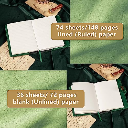 TIEFOSSI Dragon Leather Journal, Hardcover Notebook, Locked Refillable Diary, Lined/Blank Paper Writing Journals with Combination Lock for Men Women Child (Green) - Image 2