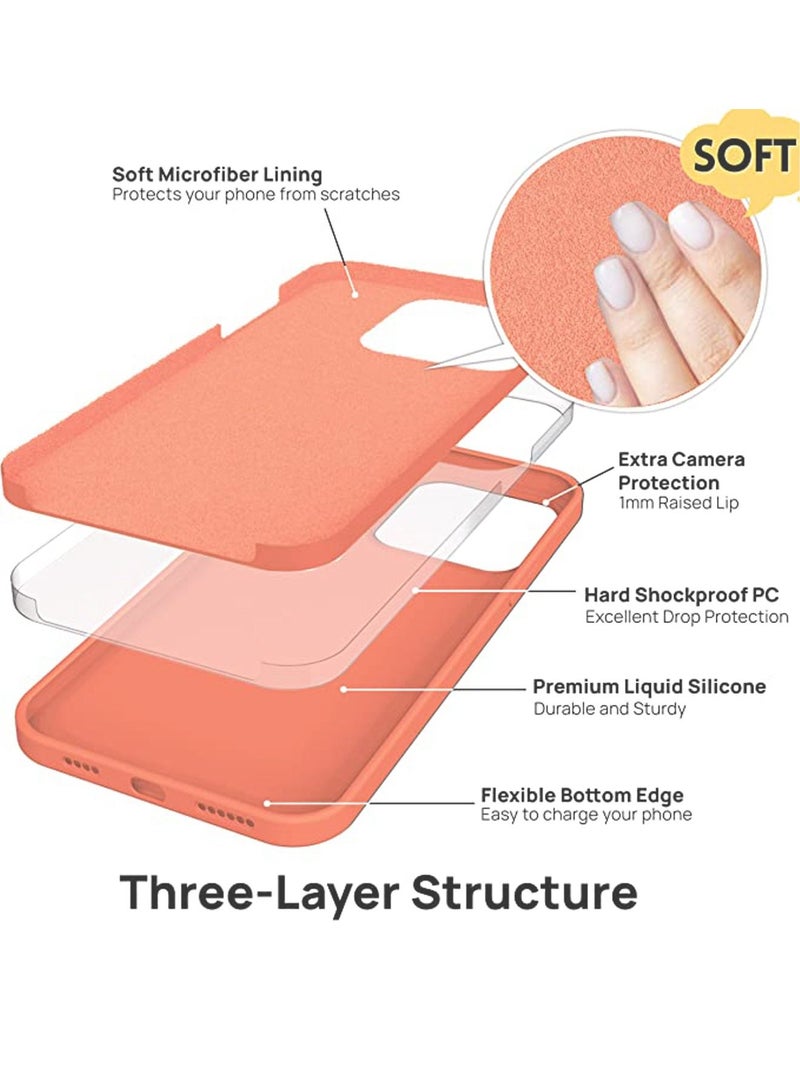 iPhone 13 Pro Max Mobile Case Cover with Liquid Silicone Slim Camera Protection Phone Back Cover Soft Anti-Scratch Protector with Supports Wireless Charging Easy Installation Design - Image 4