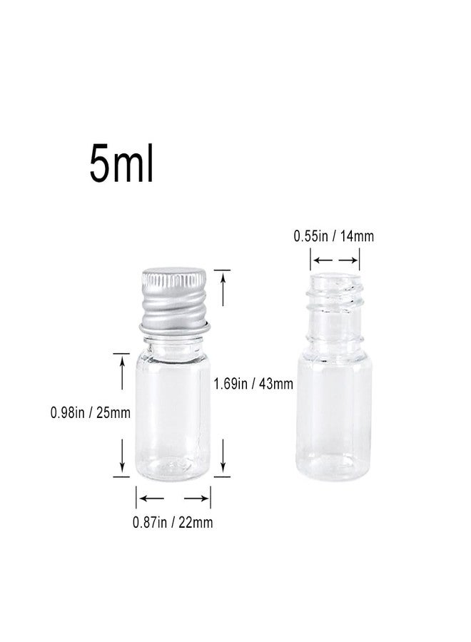 Jarvials 5ml Clear Plastic Bottle With Aluminium Screw Cap Empty Small Plastic Bottle with Screw Cap 100pcs - Image 2