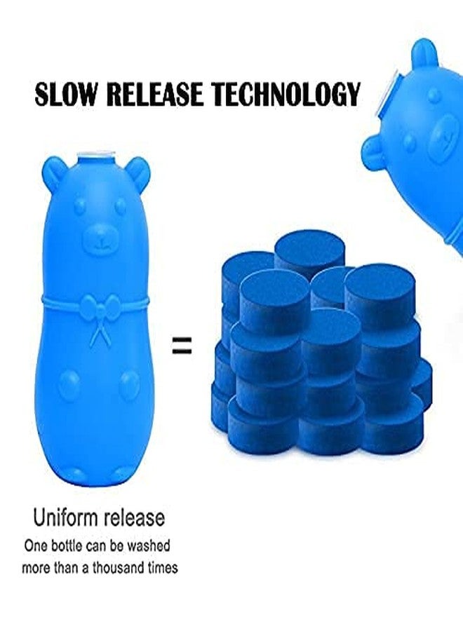 SEASPIRIT Toilet Auto Cleaner Blue Bear, Automatic Disinfectant Toilet Flush Mixer Tablet,Cartoon Shaped Blue Bear Toilet Tank - Image 2