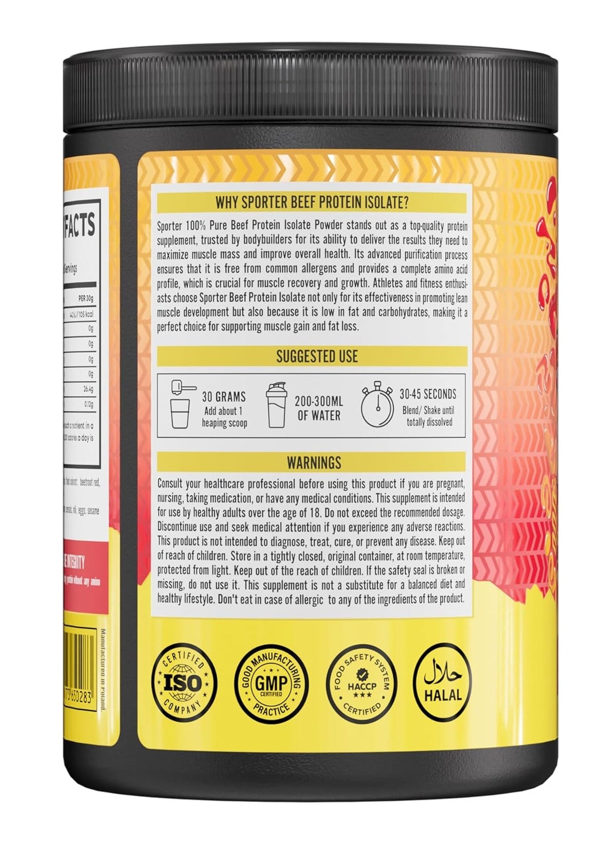 Beef Protein Isolate – Raspberry Mango, 540 Gm | Hydrolyzed Beef Protein Powder With Complete Amino Acid Profile & High Protein Content