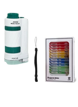 Kids Microscope. Handheld Portable Pocket Microscope, Educational Biological Mini Microscope With Led Light, Durable Easy To Carry Science Stem Toy For Students, Children,(Green With Prepared Slides) - pzsku/ZD0B597463FC293FE9029Z/45/_/1717228483/20b733a7-746a-4909-a682-202eba93b6cb