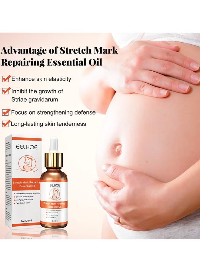 EELHOE Stretch Marks Repairing Essential Oil, Stretch Marks And Scar Removal Oil For Pregnancy Stretch Marks Scar Belly Oil, For Wrinkles Obesity Stretch Mark Moisturizing Remove Marks 20ML - Image 3