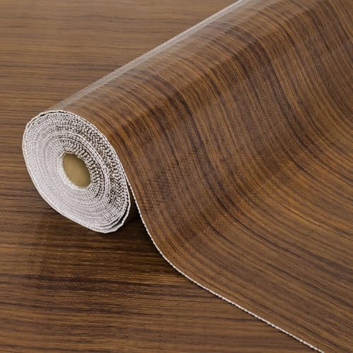 TheBaDaz Drawer Shelf Liner for Kitchen Cabinets Non Adhesive Slip Resistant Shelf Paper Easy to Clean Strong Grip Thickened Waterproof Washable Mats for Pantry Shelves Cupboard Wood Grain 12 in x 10 FT - Image 1