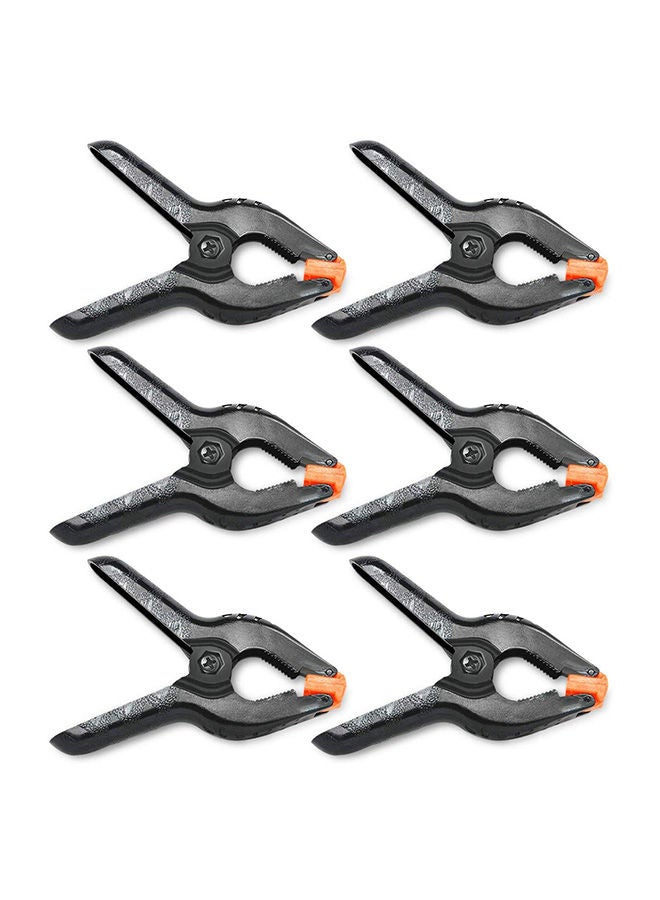 NIBEMINENT 6-Piece Spring Clamp Clip Set Black/Orange  - Image 1