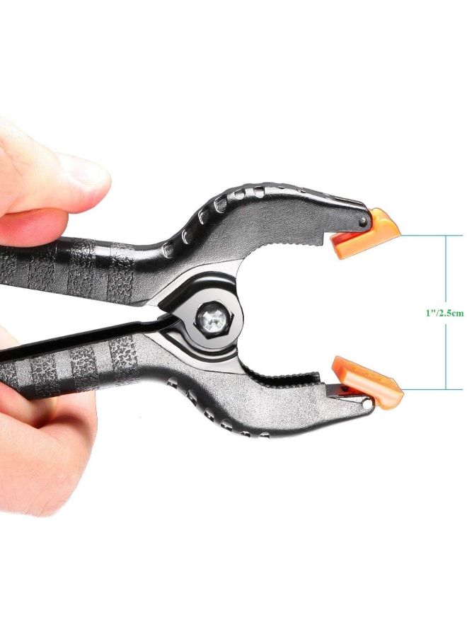 NIBEMINENT 6-Piece Spring Clamp Clip Set Black/Orange  - Image 3