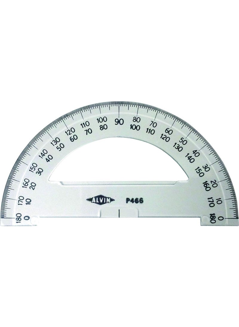 Alvin Alvin P466 6 Semicircular Protractors 009 Thick Clear Plastic School or Drafting Use  - Image 1