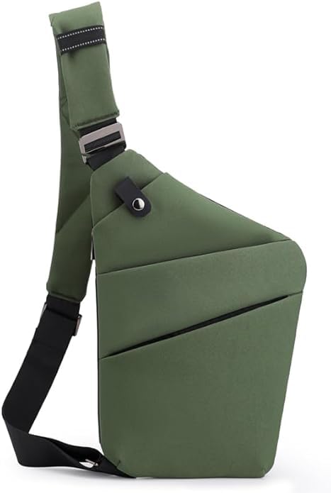 BIRDDIE Anti Theft Travel Bag One Shoulder Large Capacity Crossbody Bag Chest Fashion Lightweight Sling Bags for Travel Sports Left Shoulder Green - Image 1