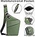 BIRDDIE Anti Theft Travel Bag One Shoulder Large Capacity Crossbody Bag Chest Fashion Lightweight Sling Bags for Travel Sports Left Shoulder Green - Image 2