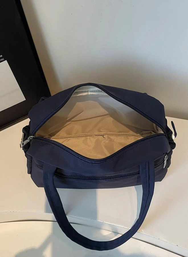 Take Two Blue Shoulder Bag with Zip Closure