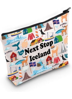 JXGZSO JXGZSO Iceland Travel Gift Next Stop Iceland Cosmetic Bag Iceland Travel Pouch Bag Iceland Vacation Makeup Bag Traveler Gift 