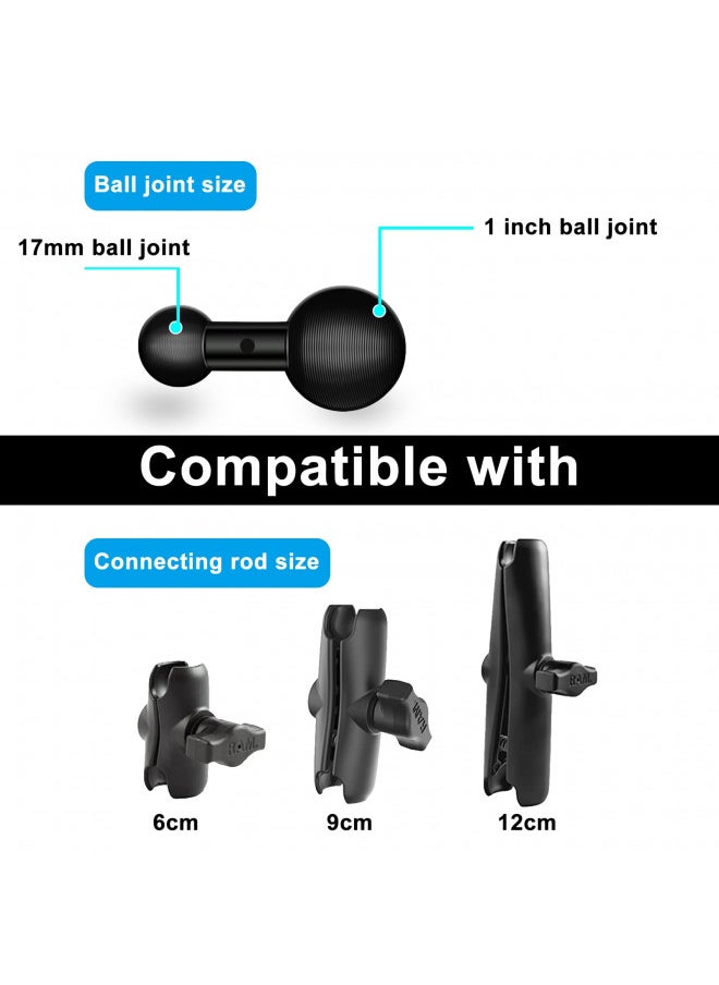 Sruim 25mm / 1 inch to 17mm Ball Adapter for RAM Mounts B Size Double Socket Arm, Garmin 17mm Swivel Ball Mounting Pattern GPS Mount  - Image 4