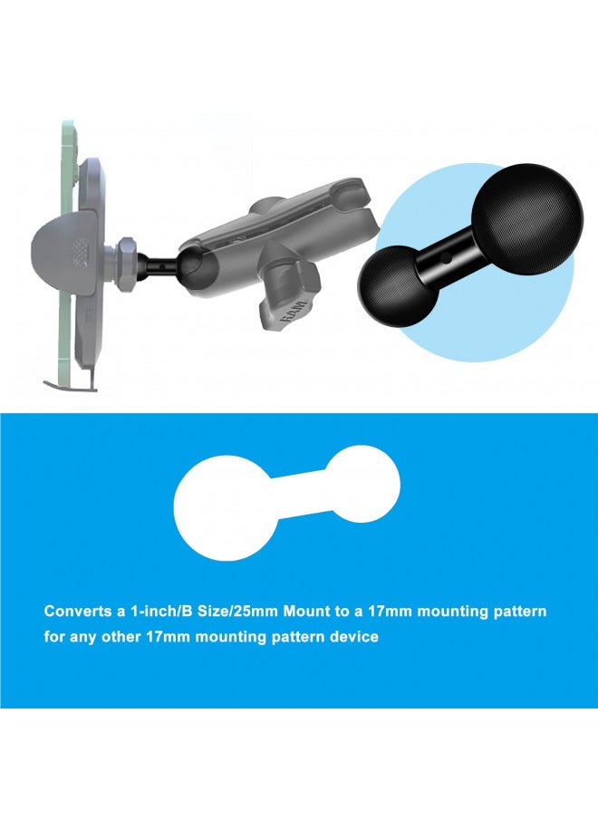 Sruim 25mm / 1 inch to 17mm Ball Adapter for RAM Mounts B Size Double Socket Arm, Garmin 17mm Swivel Ball Mounting Pattern GPS Mount  - Image 5