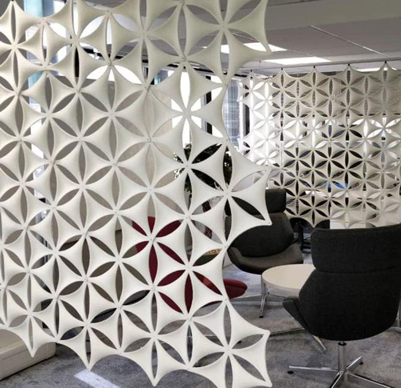 OSHIYINN White 3D Flower Venus 14"x12" Hanging Room Divider Panel Felt Fiber Surface High Density Polyester Fiber Board Cut Room Partition Home Decoratio(12 Pcs) - Image 1