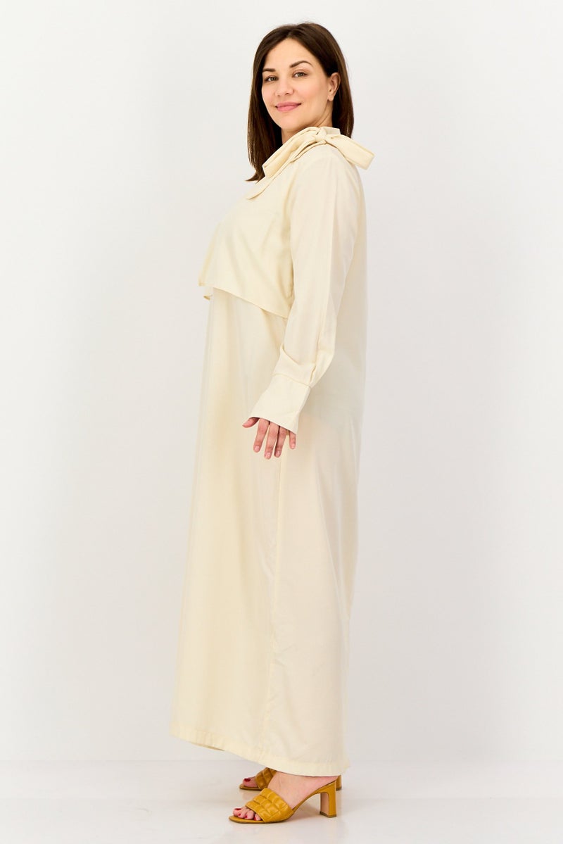 trendyol Women Plain Maxi Dress, Cream - Image 4