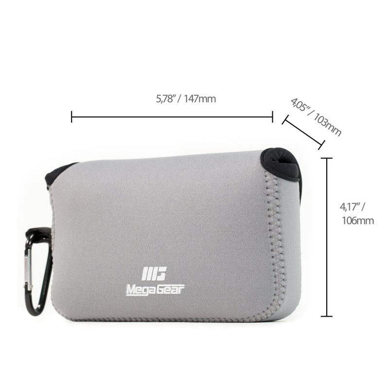 MegaGear Fujifilm X100F, X100T, X100S Ultra Light Neoprene Camera Case, with Carabiner - Gray - MG1095 - Image 2