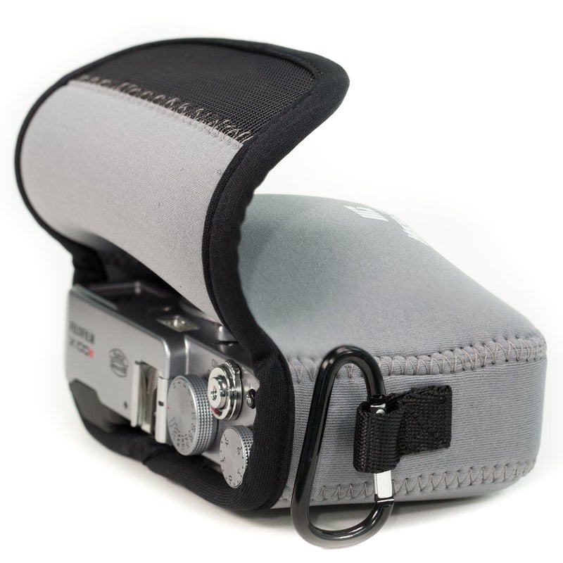 MegaGear Fujifilm X100F, X100T, X100S Ultra Light Neoprene Camera Case, with Carabiner - Gray - MG1095 - Image 3