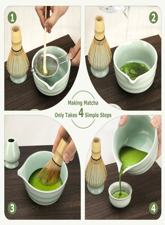 Zingbee 10-Piece Matcha Whisk Set, Matcha Kit with Matcha Bowl and Cups, Matcha Whisk and Holder, Scoop, Spoon, Sifter, Towel, and Handbook, Matcha Set Gifts for Birthdays and Christmas - Image 2
