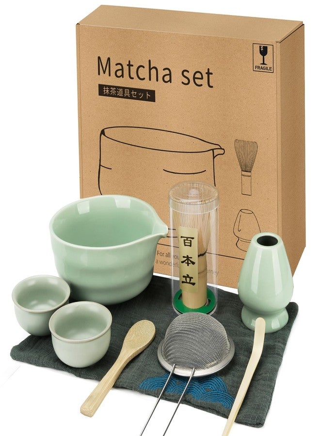 Zingbee 10-Piece Matcha Whisk Set, Matcha Kit with Matcha Bowl and Cups, Matcha Whisk and Holder, Scoop, Spoon, Sifter, Towel, and Handbook, Matcha Set Gifts for Birthdays and Christmas - Image 1