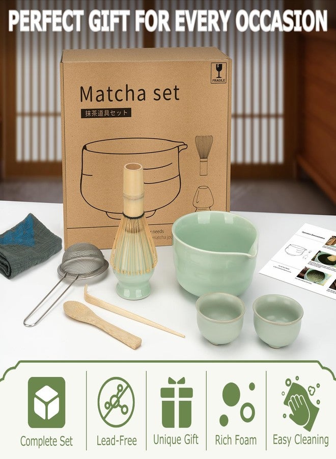 Zingbee 10-Piece Matcha Whisk Set, Matcha Kit with Matcha Bowl and Cups, Matcha Whisk and Holder, Scoop, Spoon, Sifter, Towel, and Handbook, Matcha Set Gifts for Birthdays and Christmas - Image 4