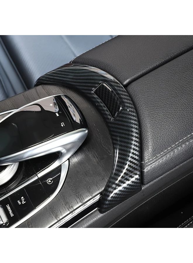 Carbon Fiber Texture Armrest Cover Kit For C Class GLC W205 X253 Models 2015 2021 - Image 3