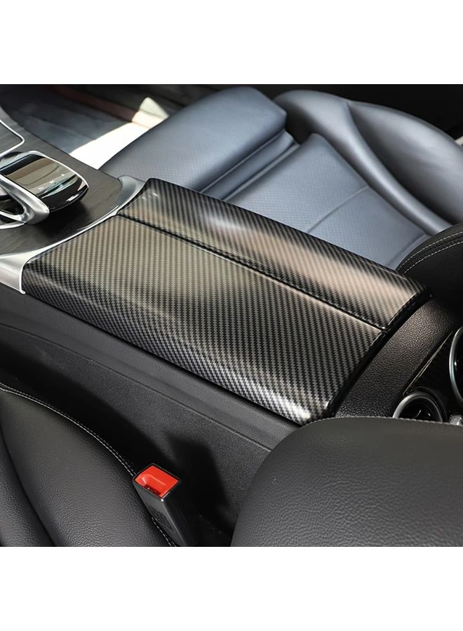 Carbon Fiber Texture Armrest Cover Kit For C Class GLC W205 X253 Models 2015 2021 - Image 2